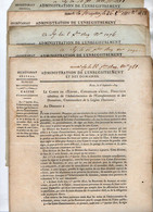 VP20.819 - Napoléon 1er - PARIS 1809 / 10 - 6 Lettres De L'Admistration De L'Enregistrement / Caisse D'Amortissement - Décrets & Lois