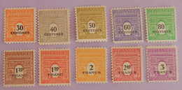 FRANCE TYPE ARC DE TRIOMPHE  YT 702/711 NEUFS**MNH  ANNÉE 1945 - 1944-45 Arc De Triomphe