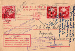 ROMANIA / R.P.R. - 1953 : CARTE POSTALA DE PE SANTIERELE NATIONALE / BRIGADIER... - ORASUL STALIN / BRASOV - RRR (ak656) - Covers & Documents