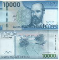 CHILE  New 10'000  Pesos ,  Paper  P164i  2020  ( Arturo Prat,+ National Park &  Andean Condor At Back ) UNC - Cile