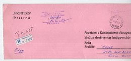 1993. YUGOSLAVIA,SERBIA,KOSOVO,PRIZREN TO BELGRADE,REGISTERED COVER,31 X 12.5 Cm - Covers & Documents