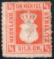 1/4 Sgr. Schwärzlichrotorange - Meckl.-Strelitz Nr. 1 A - Ungebraucht Ohne Gummi - Mecklenburg-Strelitz