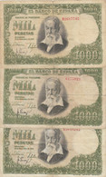 CRBS0562 LOTE DE 3 BILLETES ESPAÑA 1000 PESETAS 1951 BC - 1000 Peseten