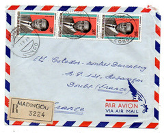Congo -1968 -Lettre Recommandée  MADINGOU   Pour   Besançon-25  ( France) .tp  Président X 3 Sur Lettre...à Saisir - Collezioni