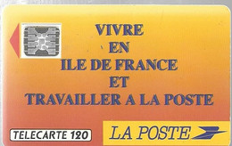 CARTE-PUBLIC-F-137B.540-1990-120U-SC5 An-Trou 6-LA POSTE-Ile De France-5 Impact 21427-UTILISEE-  TBE- - 1990