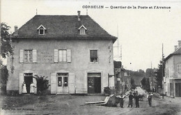 38 Isère - CPA - CORBELIN - Quartier De La Poste Et L'Avenue - Corbelin