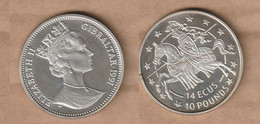 GIBRALTAR 14 ECUs / 10 Pounds - Elizabeth II 1991 Silver (.925) • 10 G • ⌀ 30 Mm KM# 109, - Gibraltar