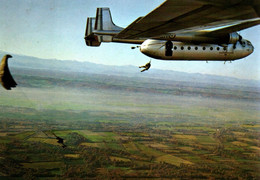 14670 LARGAGE Du PERSONNEL  TRANSALL PARACHUTISME Parachute Militaire  Photo  Avion   (recto-verso) - Parachutting