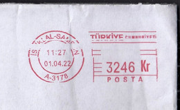 Turkey Samsun 2022 / Post Machine Printed Stamp 3246 Kr, ATM - Covers & Documents