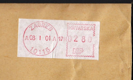 Croatia 2001 / Post Machine Printed Stamp, Label / White - Red / Post Office Zagreb 10115 - Croacia