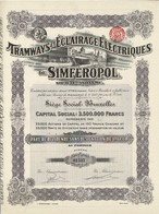 Titre De 1911 - Tramways Et Eclairage Electriques De Simferopol  - Crimée - Déco - Railway & Tramway