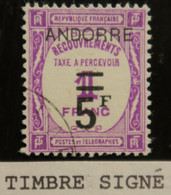 LP3844/235 - 1931/1932 - ANDORRE FR. - TIMBRE TAXE - N°15 ☉ - Cote (2020) : 135,00 € - Gebraucht