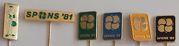 Table Tennis (Ping Pong) Yugoslavia Serbia Novi Sad World Championship SPENS 1981 6 Pieces PINS A11/2 - Tennis De Table