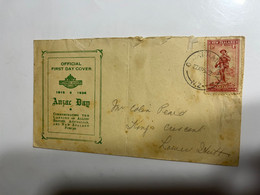 (3 L 49) New Zealand (cover Posted)  - 1936 - ANZAC Day - Cartas & Documentos