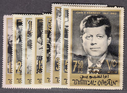Umm Al-Qiwain 1965 Kennedy Mi#30-37 A, Mint Never Hinged Folded - Umm Al-Qiwain