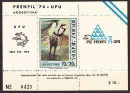 Argentina 1974 PRENFIL Mi#1173 Special Block - Ongebruikt