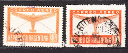 Argentina 1942/1945 Airmail Mi#469,517 Perfine, Used - Used Stamps
