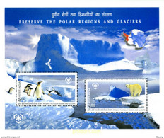 INDIA 2009 PRESERVE POLAR REGIONS & GLACIERS Miniature Sheet/SS MNH P.O Fresh & Fine - Autres & Non Classés