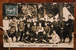 Carte Photo 1909 101e RI Régiment Infanterie Camp Maisons Lafitte Animée Soldats Pour Illiers - Autres & Non Classés