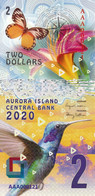 Aurora Islands 2 Dollars 2020 UNC  POLYMER  Emission Privée - Ficción & Especímenes