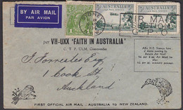 First Flight Australia To New Zealand April 1934 - Erst- U. Sonderflugbriefe