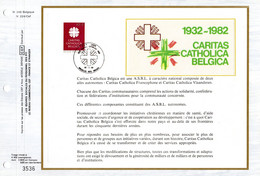 3800 Ex. " 50 ANS DE CARITAS BELGIQUE " Sur Feuillet CEF 1er Jour Sur Soie De Belgique  1982 N° YT 2078 Parfait état FDC - Sin Clasificación