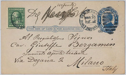 52459 - UNITED STATES - POSTAL STATIONERY CARD: Scott # UX 22 To ITALY 1912 - Altri & Non Classificati