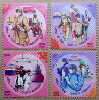 INDIA 2020 COVID-19 WARRIORS, MEDICAL HEALTH, VIRUS, POSTMAN, DOCTOR, HEALTH, SHIPPING, POLICE, TRANSPORT.....MNH - Nuevos