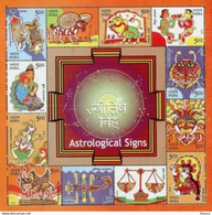 India 2010 Astrology / Astrological Signs Zodiac MINIATURE SHEET MS MNH - Astrologie