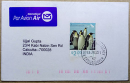 ROSS DEPENDENCY TO INDIA 2005 COMMERCIAL USED COVER, ANTARCTICA, EMPEROR PENGUIN, PENGUIN - Storia Postale