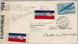 63970 - UNITED STATES - POSTAL HISTORY - CENSORED MAIL To SWITZERLAND 1942 - Altri & Non Classificati