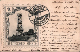 ! Cpa Mühlhausen Im Elsaß, Mulhouse, Aussichtsturm, 1903, Germania Briefmarken Design, Photomontage - Covers & Documents