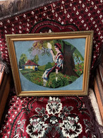 Romania,Goblen,Romanian Folk Art,natives,house Scene - Rugs, Carpets & Tapestry