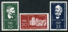 DDR / E. GERMANY 1956 Zeiss Works, Jena MNH / **.  Michel  545-47 - Neufs