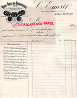 33- BLAYE BORDEAUX- RARE LETTRE C. EMERIT PROPRIETAIRE DU DOMAINE DE LA CROIX 1890- MARCHAND VINS - Alimentaire