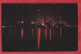 US.- NIGHT SKYLINE VIEW OF DETROIT, MICHIGAN. THE CITY BEAUTIFUL. - Detroit