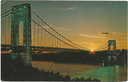 AC3275 New York - George Washington Bridge - Sunset Coucher Tramonto / Viaggiata 1978 - Ponts & Tunnels