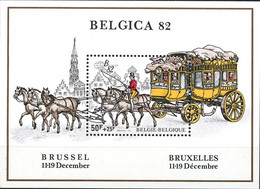 Belgique Belgie Belgium Belgien Belgio 1982 Belgica Philatelic Exhibition ( Yvert BF 59, Michel B 53,  SG 2743) - Stage-Coaches