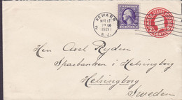 United States Uprated Postal Stationery Ganzsache NEWARK N.J. 1921 HÄLSINGBORG Sweden 3c. Washington Stamp - 1921-40