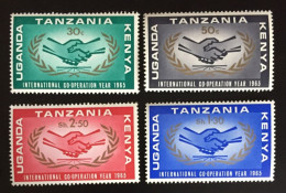 1965 - Kenya  Uganda Tanzania - International Co-operation Year - Icy Emblem - 4 Stamps - Unused - Kenya, Uganda & Tanzania