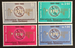 1965 - Kenya  Uganda Tanzania - International Telecommunication  Union Centenary - 4 Stamps - New - Kenya, Ouganda & Tanzanie
