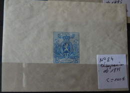 Belgium  :  1866 -  N° 24. Feuillet ND  ;  Cat.: 100,00€  Réimpression Sur Le Coin 1895 - Proeven & Herdruk
