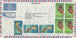 Kenya 1981 Nairobi Somali Giraffe Giraffa Camelopardalis Reticulata Bongo Antilope Registered Cover - Girafes