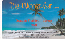 THAILAND - The Winner Bar/Karon-Phuket, Lottery Card, Unused - Landscapes