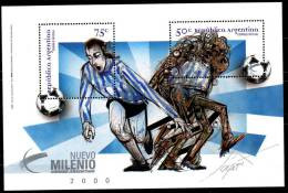 ARGENTINE ARGENTINA 2000 FOOTBALL SOCCER FUSSBALL 1 BLOC BLOCK SHEET Mi. 67 - Unused Stamps