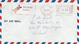 Hong Kong 1983 Victoria Meter Pitney Bowes-GB “6300” Slogan Nedlloyd Lines Shipping KPM Cover - Cartas & Documentos