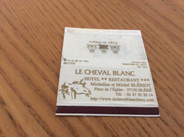 Boîte D'allumettes AFICOM "LE CHEVAL BLANC - Micheline Et Michel BLÉRIOT - BLÉRÉ (37) / Logis De France" - Boites D'allumettes