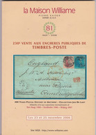 230 Eme Vente WILLIAME COLLECTION JAN DE LAET Postal History Of Antwerp - Auktionskataloge