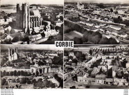 CORBIE  Vue Aérienne  Eglise Abbatiale, St-Pierre De Corbie, Quartier Du Centre  Carte Photo   2 Scans  TBE - Corbie