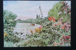 ► Double-Carte Exposition Aquarelles  1998  Château De CROISSY Sur SEINE - Croissy-sur-Seine